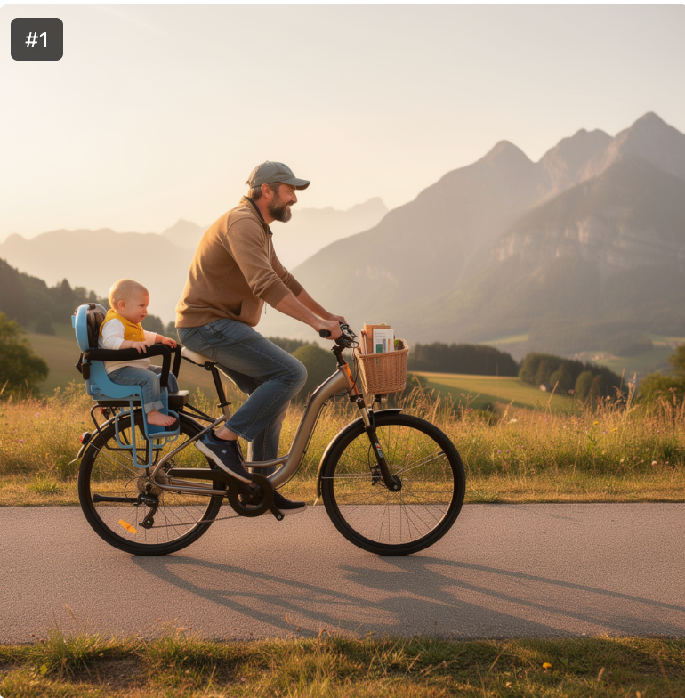 Porte bébé vélo avec garde-corps en forme de U