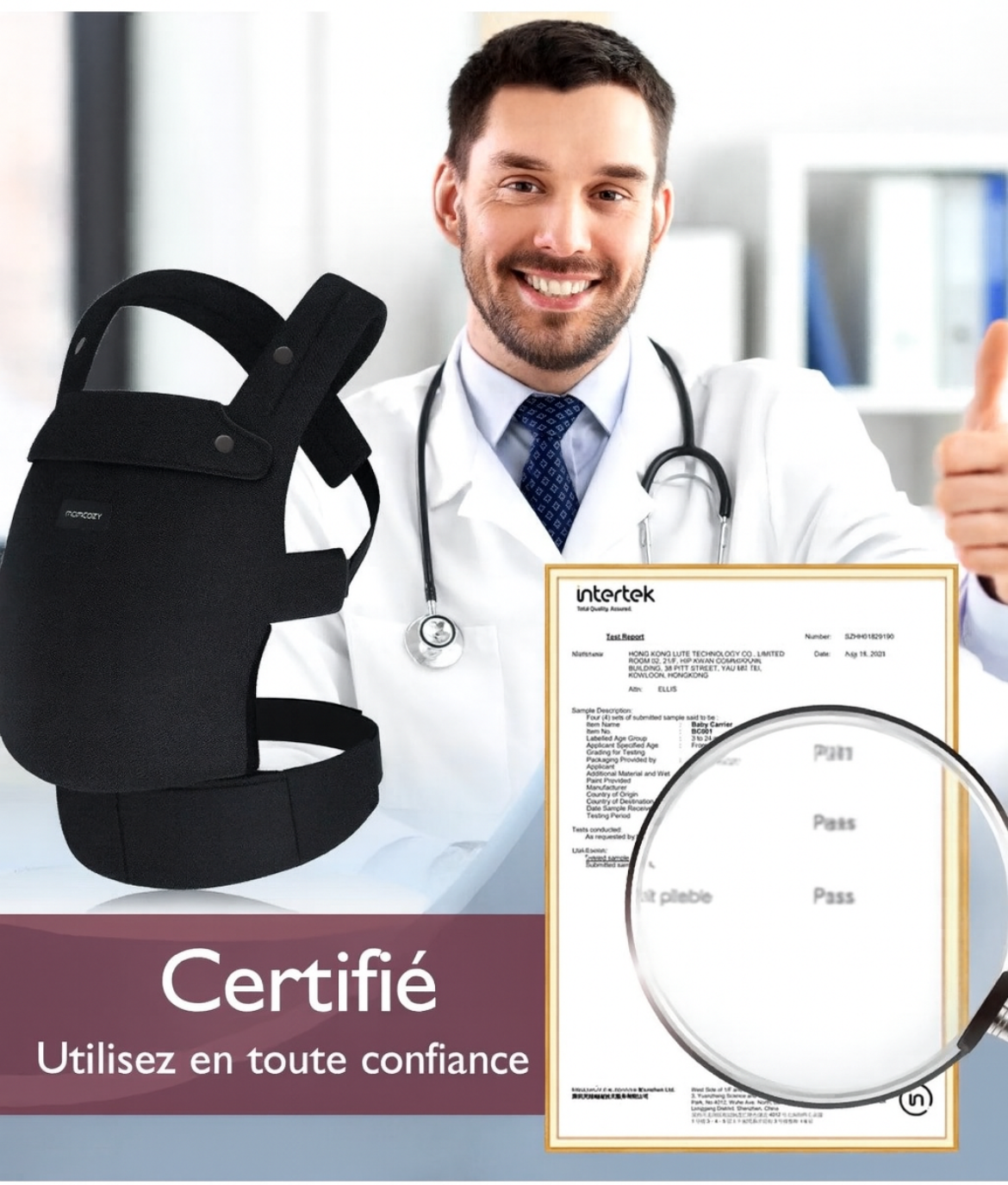 Porte bébé Momcozy Ergonomique 3 mois a 20kg