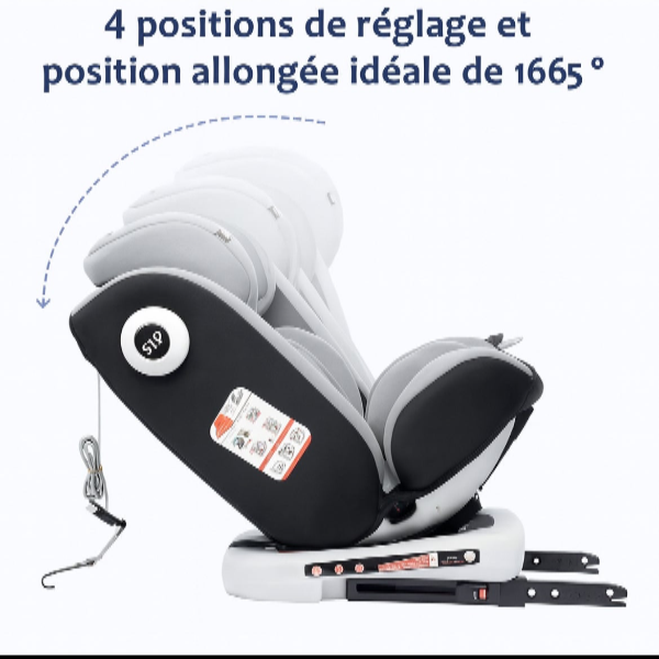 Siège auto évolutif 360° 0 -12 ans ceinture de sécurité 5 points