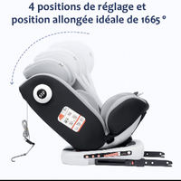 Siège auto évolutif 360° 0 -12 ans ceinture de sécurité 5 points