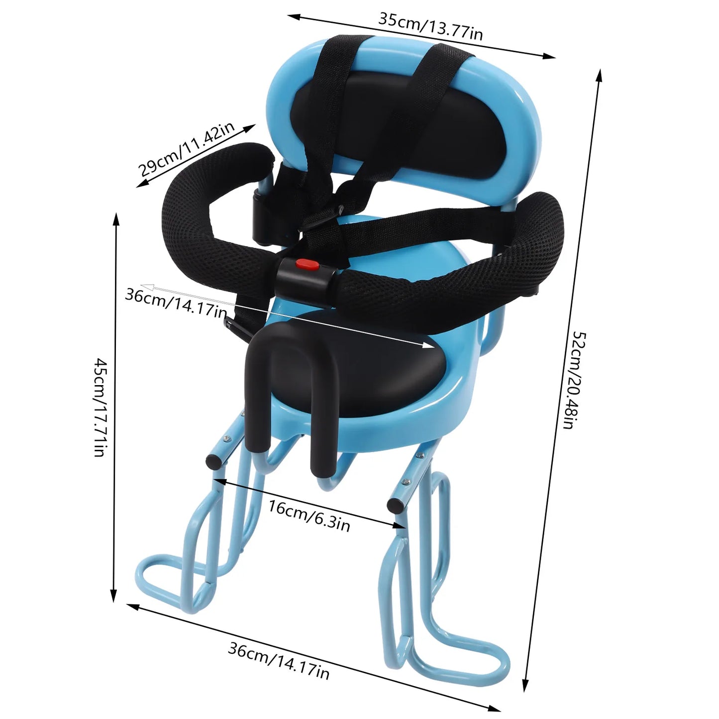 Porte bébé vélo avec garde-corps en forme de U